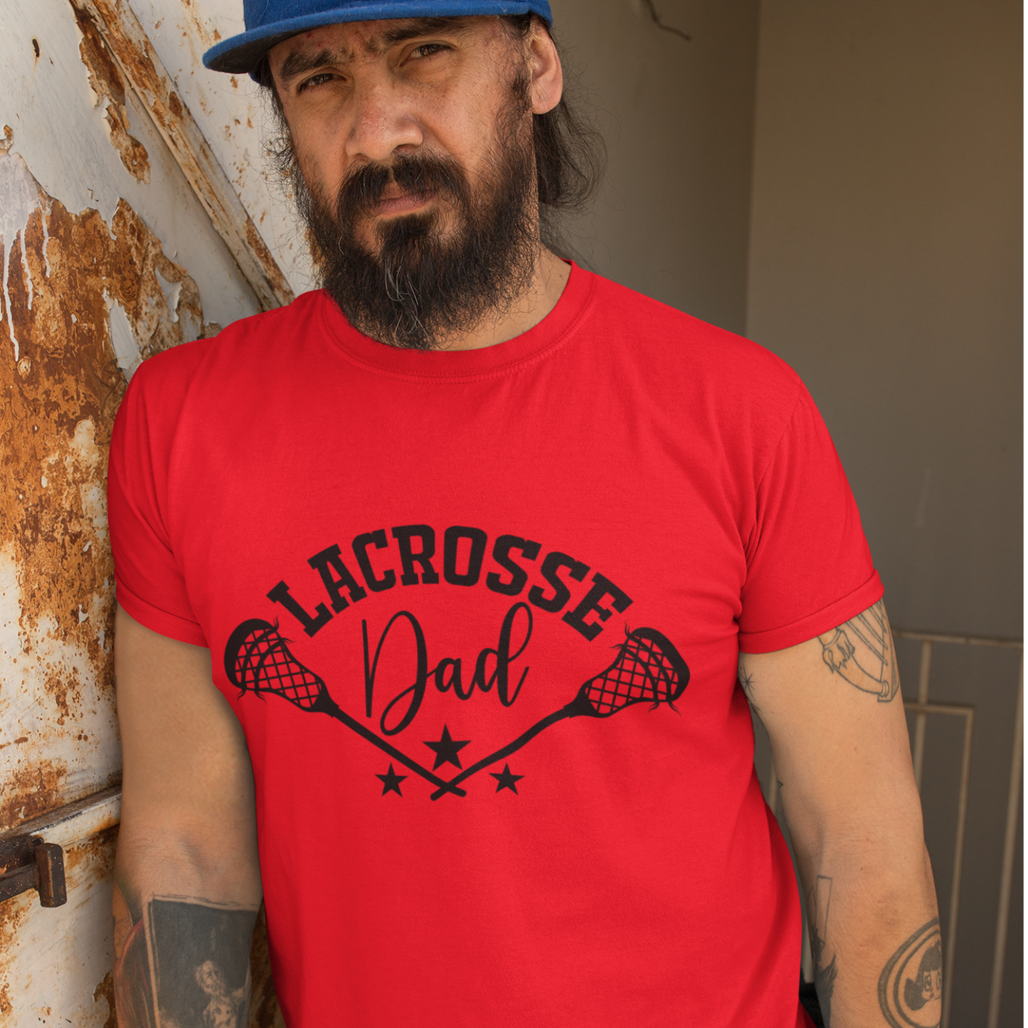 Lacrosse Dad Black Print Tee