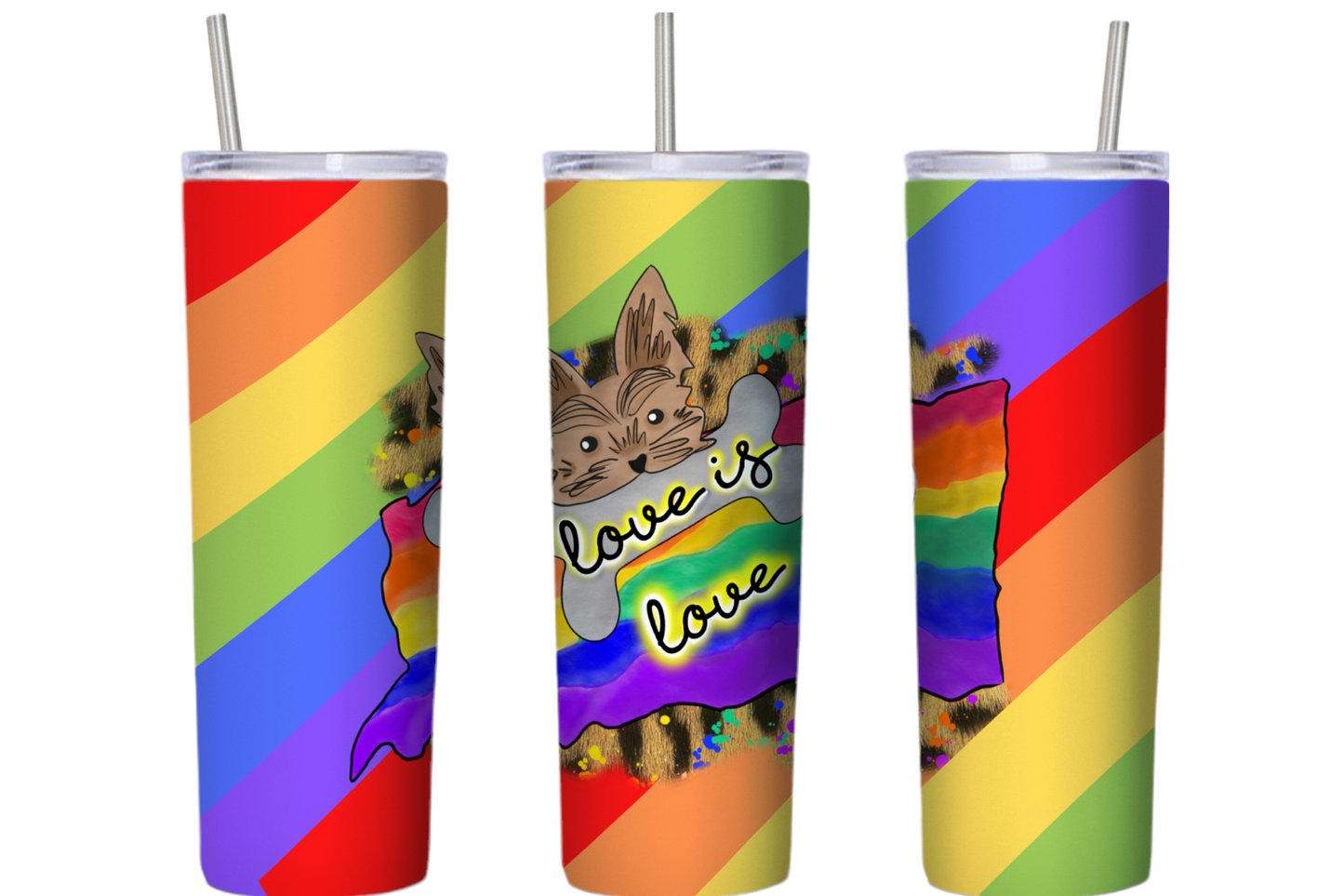 Love is Love Pride Puppy 20 oz Tumbler
