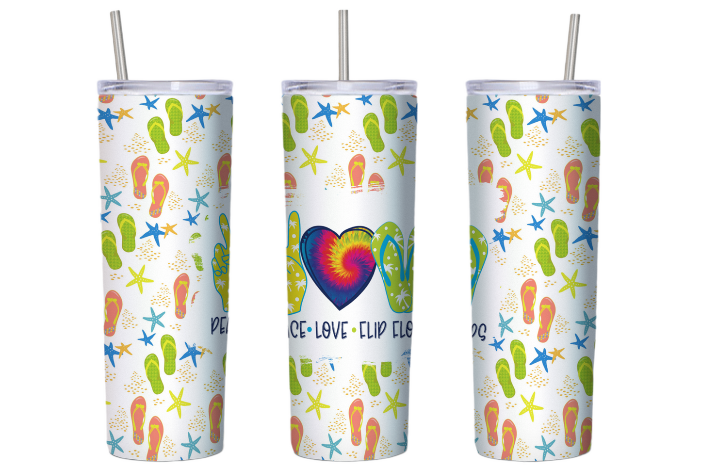 Peace Love Flip Flops 20 oz Tumbler