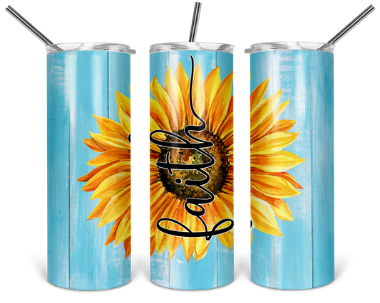 Faith Sunflower 20 oz or 30 oz Tumbler