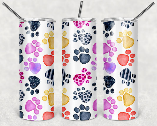Multicolor Paws 20 oz Tumbler