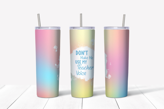 Pastel Teacher Voice 20 oz Tumbler