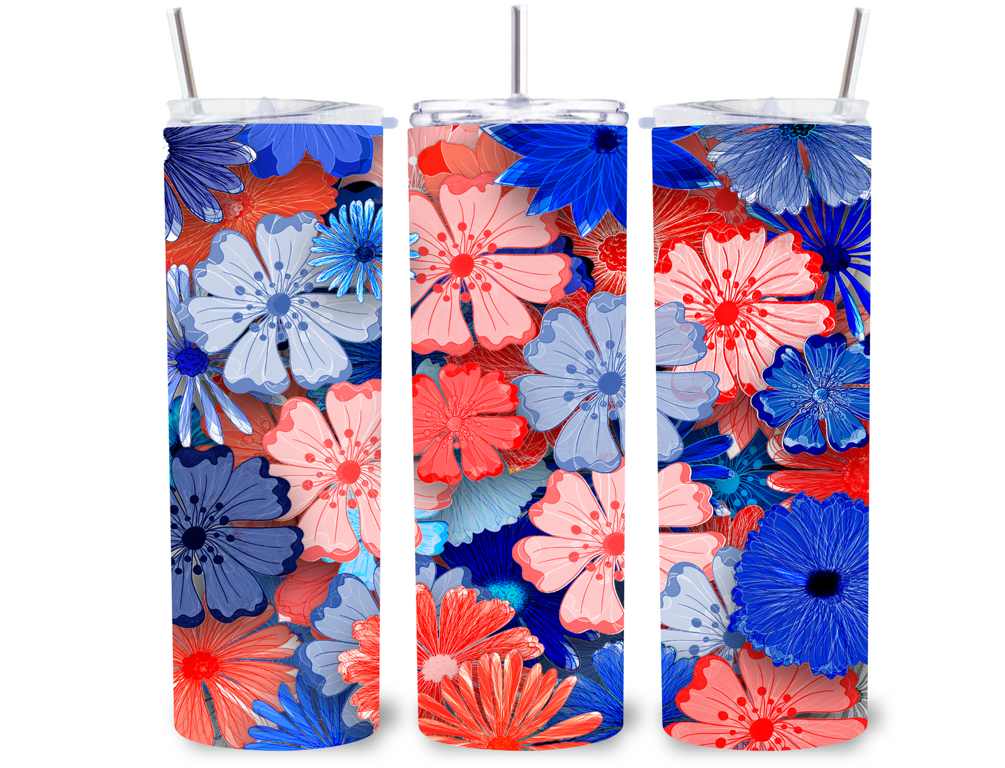 Patriotic Floral 20 oz Tumbler