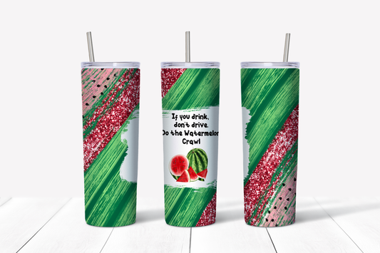 Watermelon Crawl Brush Stroke 20 oz Tumbler