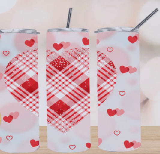 Plaid Heart 20 oz Tumbler