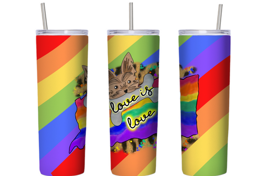 Love is Love Pride Puppy 20 oz Tumbler