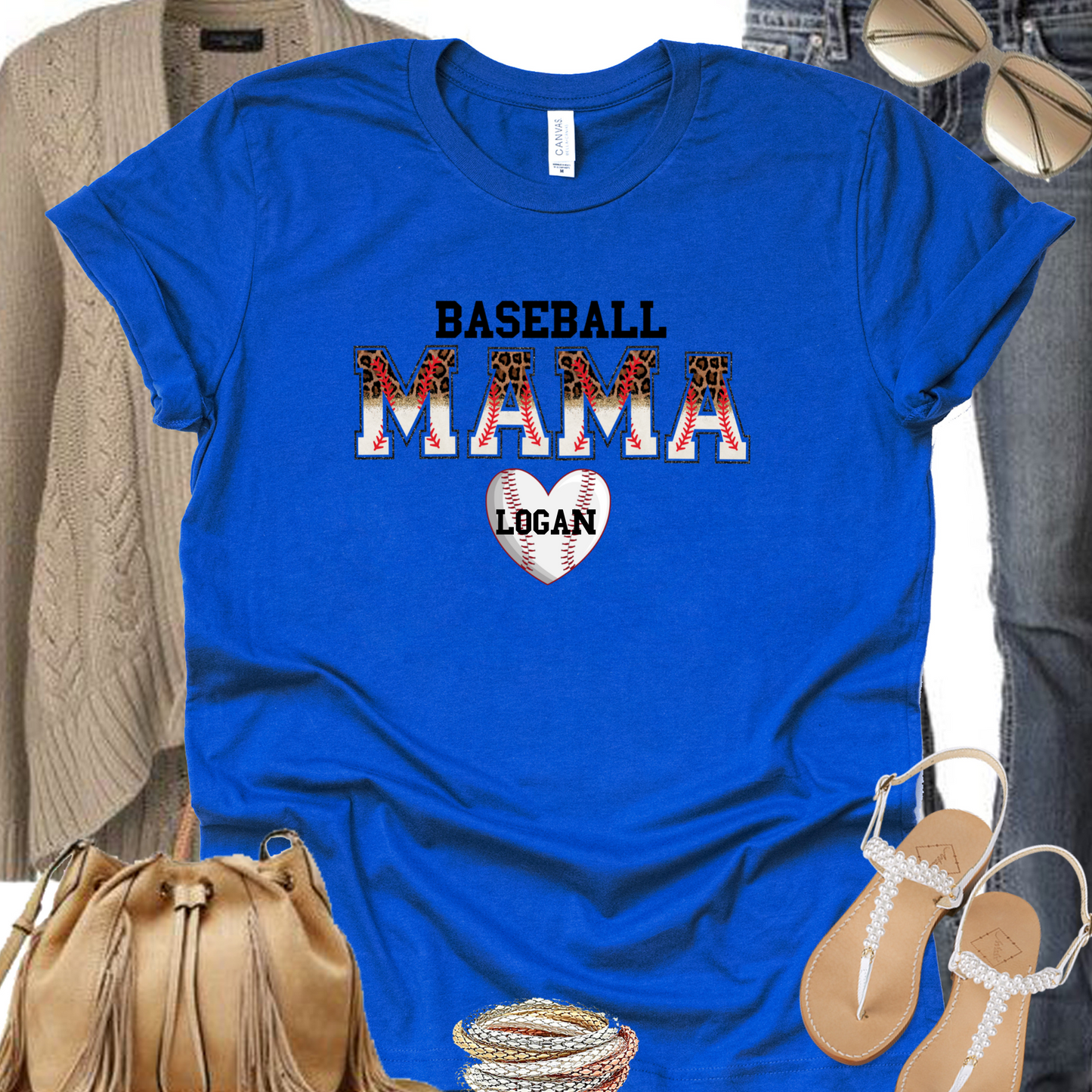 Personalized Baseball Mama Tee